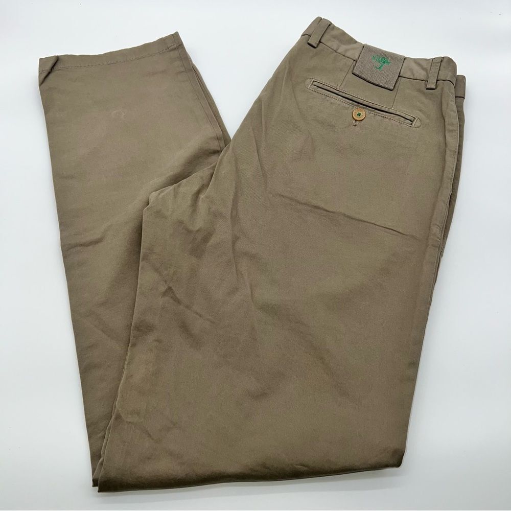 Monar Luxury Tailoring Pants Slim Fit Khaki Cotton Blend Golf Style Trousers-34
